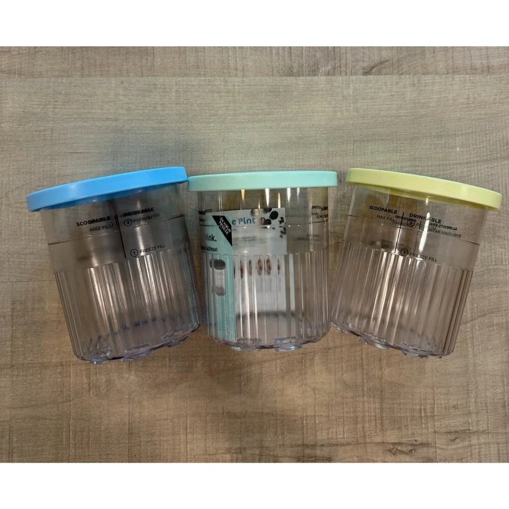 Ninja Creami Delux Pints with Lids (Set of 3) - Pastel